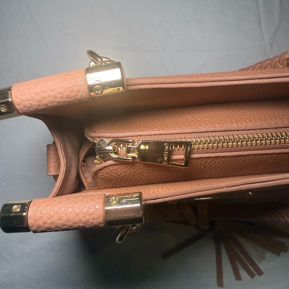 Bebe Los Angeles Dusty Rose Natalie Satchel HandBag Small EUC - Picture 11 of 16